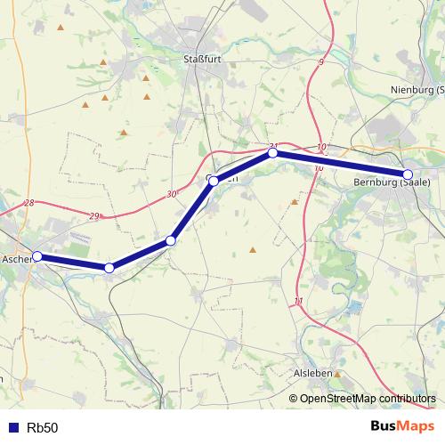 Rb50 bus Line Map