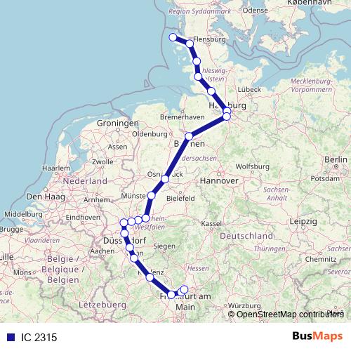 IC 2315 rail Line Map