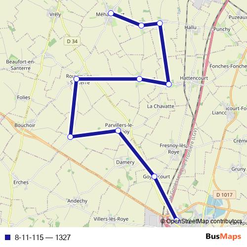 8-11-115 bus Line Map