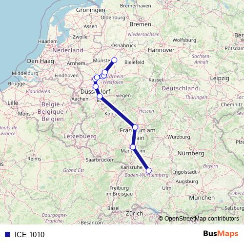 ICE 1010 rail Line Map