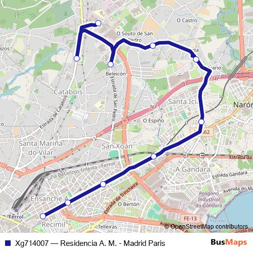 Xg714007 bus Line Map