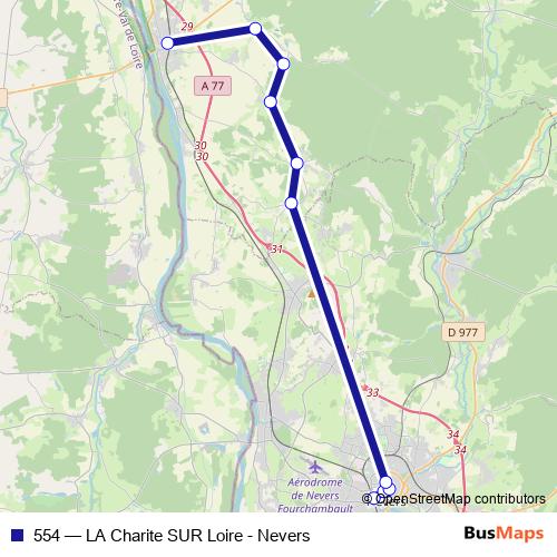 554 bus Line Map