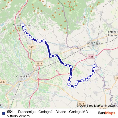 554 bus Line Map