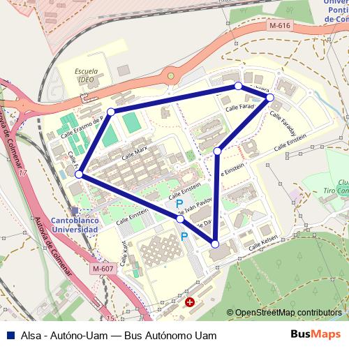 Alsa - Autóno-Uam bus Line Map