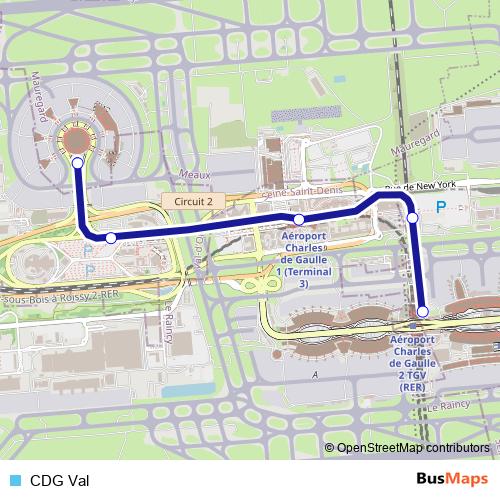 CDG Val tram Line Map