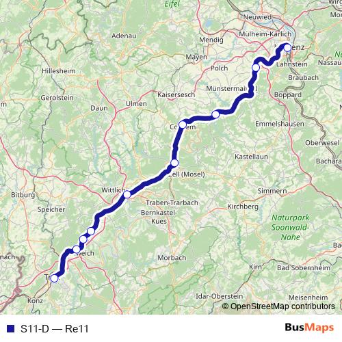 S11-D rail Line Map