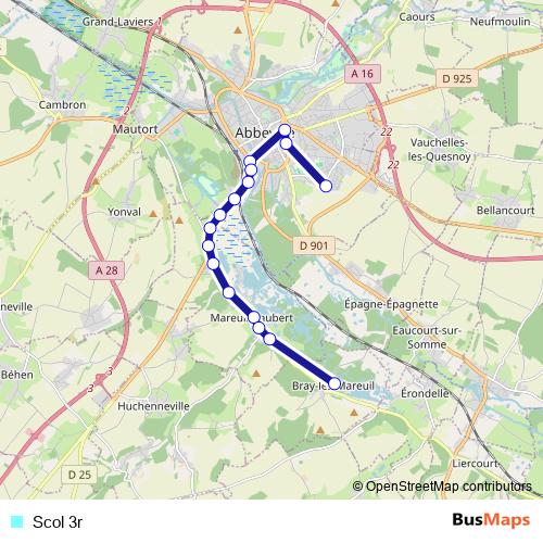 Scol 3r bus Line Map