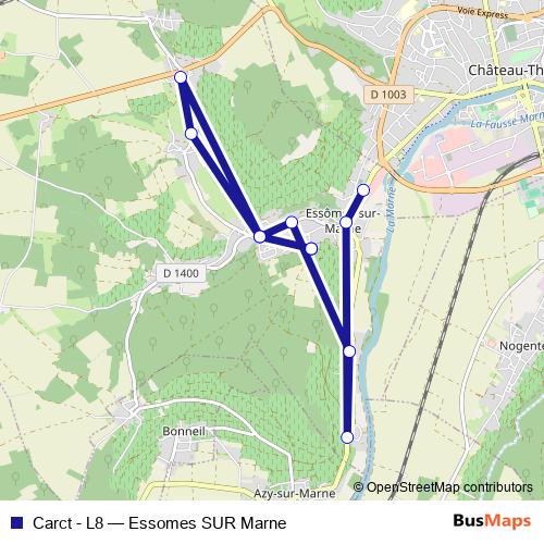 Carct - L8 bus Line Map