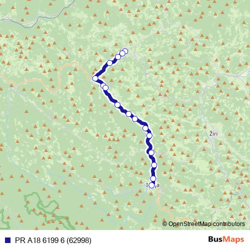 PR A18 6199 6 (62998) bus Line Map