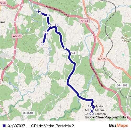 Xg807037 bus Line Map