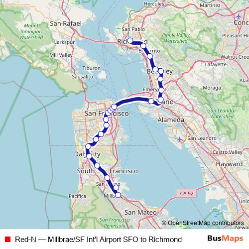 Red-N metro Line Map