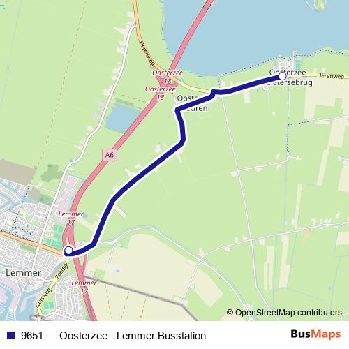 9651 bus Line Map