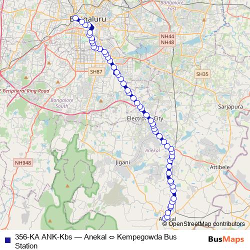 356-KA ANK-Kbs bus Line Map