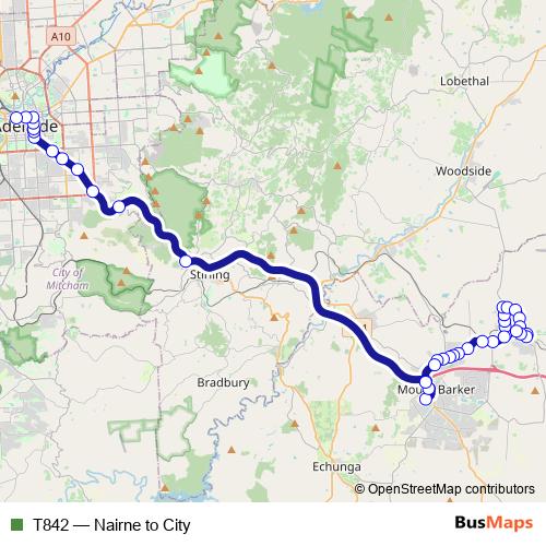 T842 bus Line Map