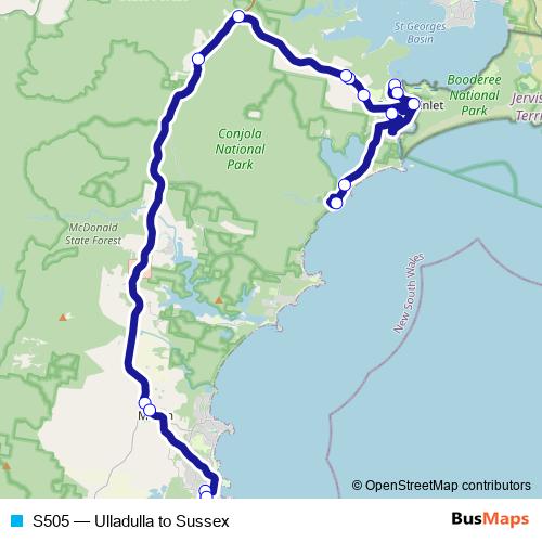 S505 bus Line Map