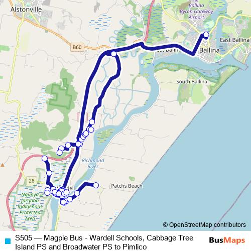 S505 bus Line Map