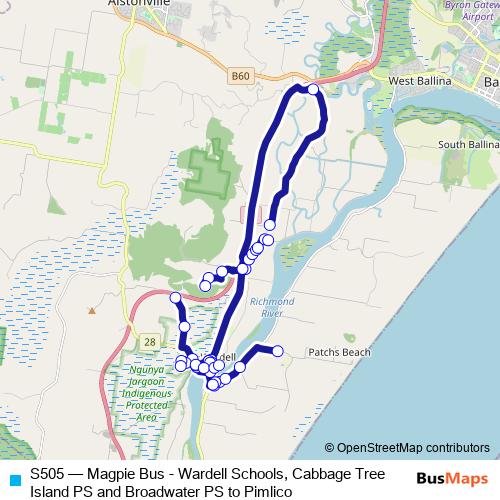 S505 bus Line Map