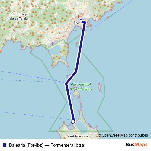 Balearia (For-Ibz) ferry Line Map