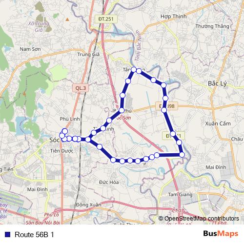Route 56B 1 bus Line Map