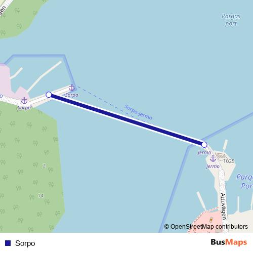 Sorpo ferry Line Map