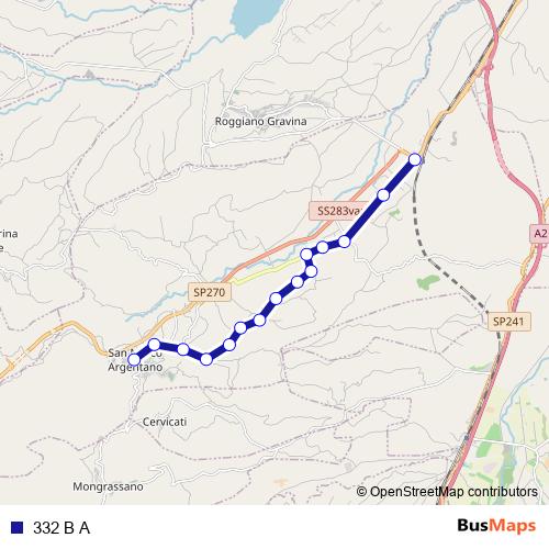 332 B A bus Line Map