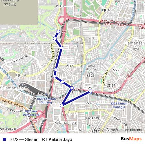 T622 bus Line Map