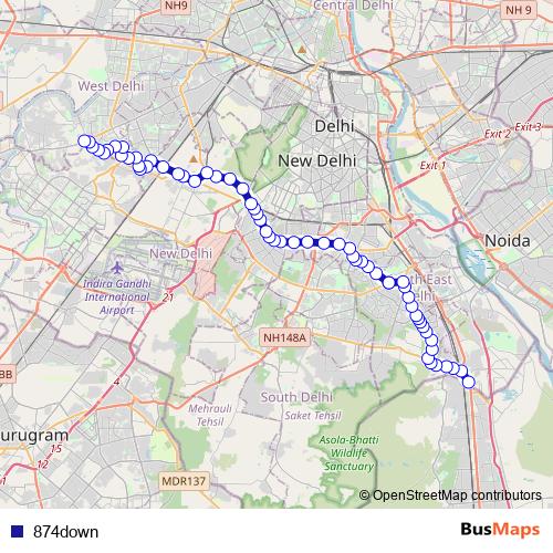 874down bus Line Map