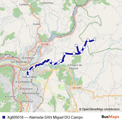 Xg605016 bus Line Map