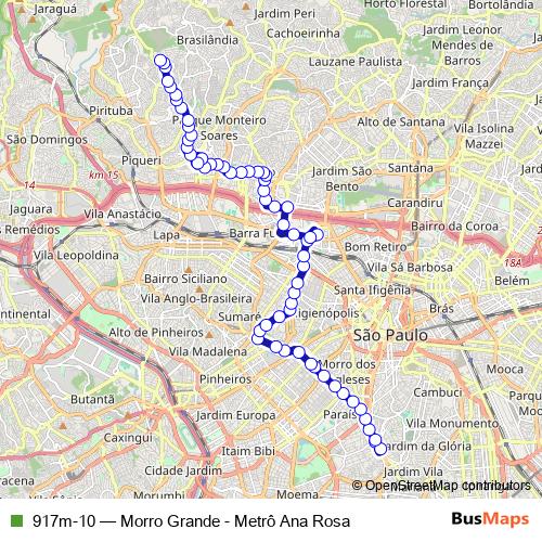 917m-10 bus Line Map