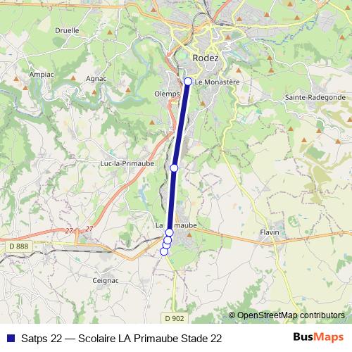 Satps 22 bus Line Map
