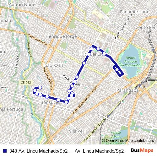 348-Av. Lineu Machado/Sp2 bus Line Map