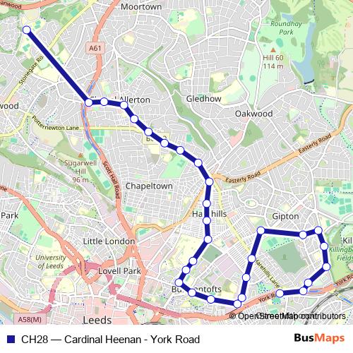 CH28 bus Line Map