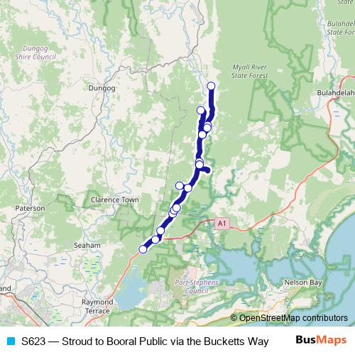 S623 bus Line Map