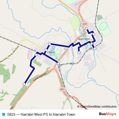 S623 bus Line Map