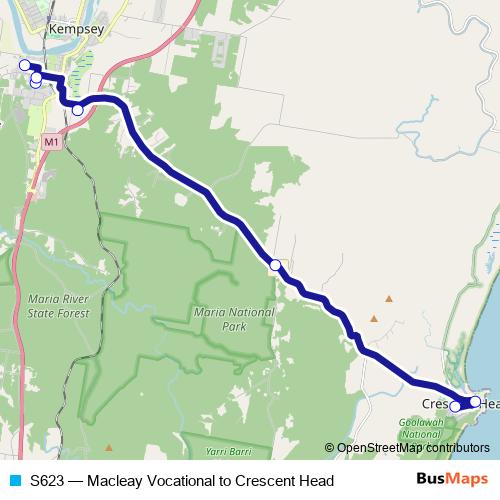 S623 bus Line Map