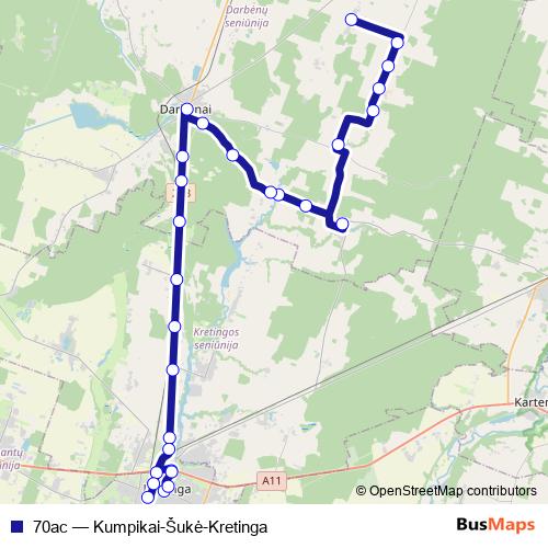 70ac bus Line Map