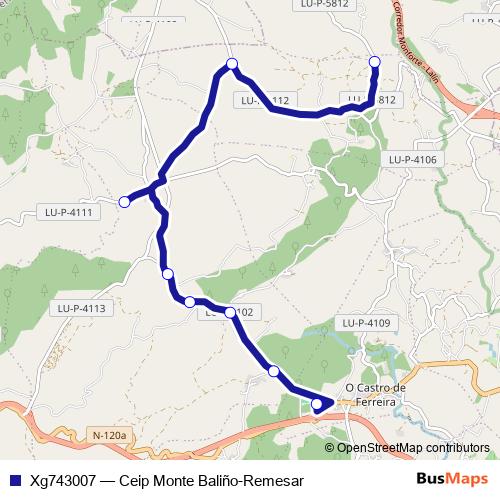 Xg743007 bus Line Map