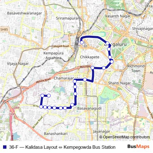 36-F bus Line Map