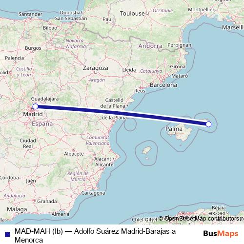 MAD-MAH (Ib) air Line Map