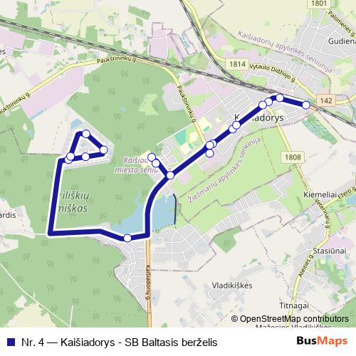 Nr. 4 bus Line Map