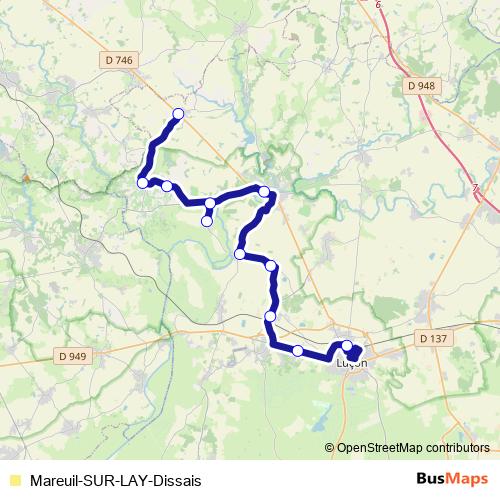 Mareuil-SUR-LAY-Dissais bus Line Map