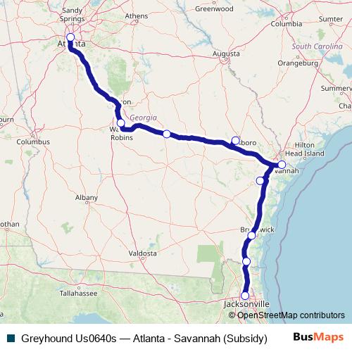 Greyhound Us0640s bus Line Map