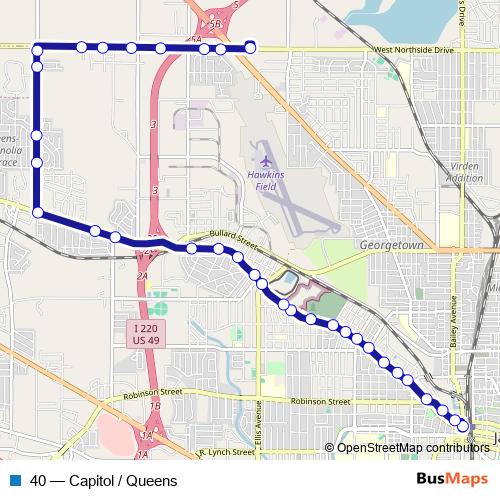 40 bus Line Map