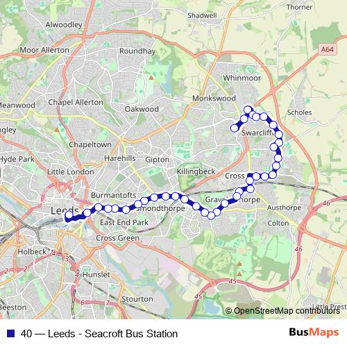 40 bus Line Map