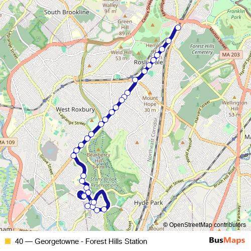 40 bus Line Map