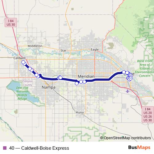 40 bus Line Map