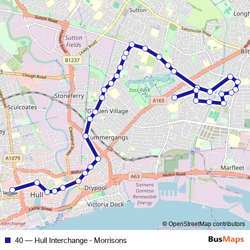 40 bus Line Map