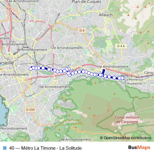 40 bus Line Map