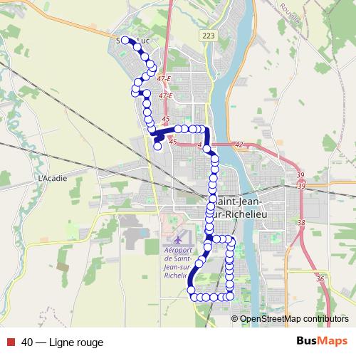 40 bus Line Map