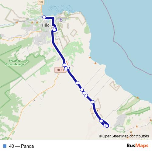 40 bus Line Map